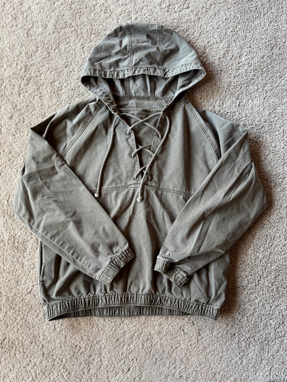 American Eagle Outfitters Olive Green Pullover Hoodie